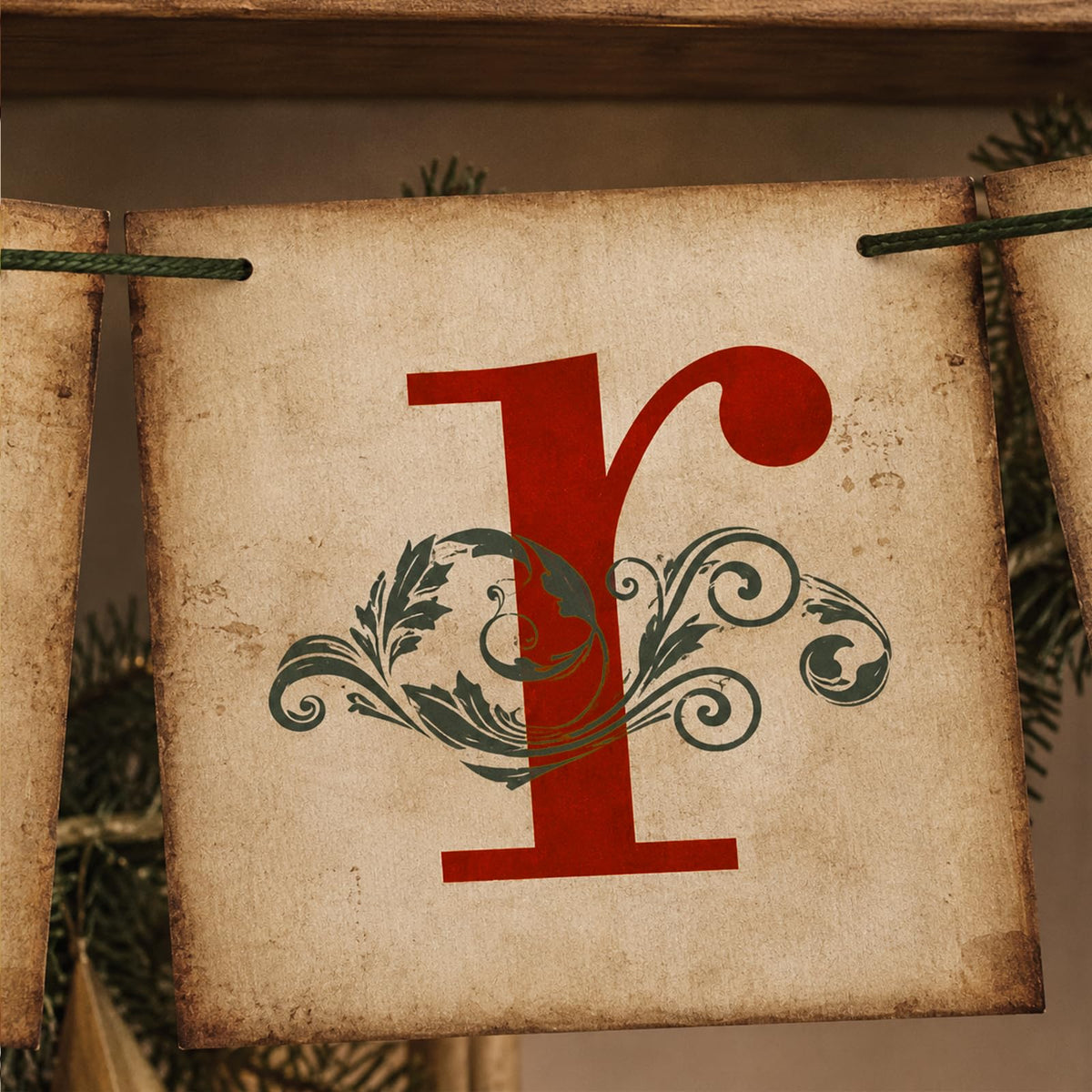 Christmas Decorations - Vintage Merry Christmas Banner for Home Decor