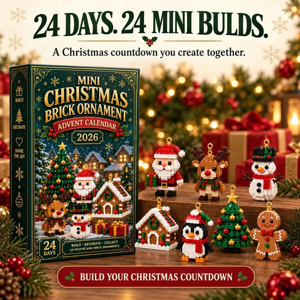 ⏳ Last day to save 49% – 🎄 24-Day Mini Christmas Ornament Advent Calendar | 24 unique festive buildable designs with hanging loops—perfect for decorating Christmas trees, wreaths, and holiday displays 🧱